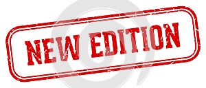 new edition stamp. new edition rectangular stamp on white background