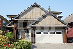 Canadian New House Home Design Exterior Brown Front View Siding
