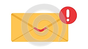 New Email Alert: Envelope with Exclamation Mark Vector, vector design Generative AI