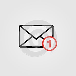 New email notification icon. Unread email sign. Vector illustration for web and mobile app design