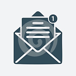 New Email Notification Icon Vector Illustration