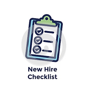 New Employee Hiring Process icon : checklist