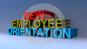 New employee orientation on blue