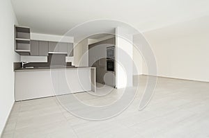 new empty apartment, kitchen