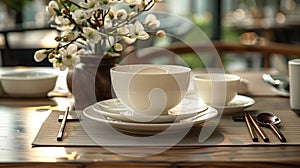 new empty asian tableware