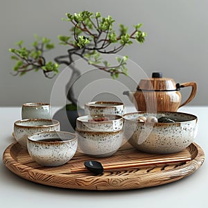 new empty asian tableware