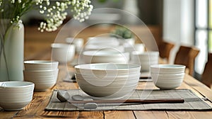 new empty asian tableware