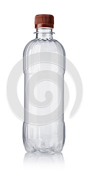 New empty plastic clear water bottle