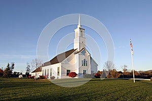 New England Church in Autumn