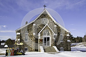 New England Church at Christmas Time