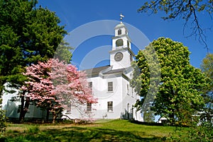 New England Church in Spring