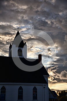 New England Church Sunset