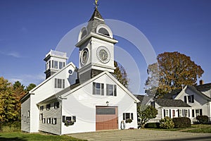 New England clock house in Kennebunk Maine, USA