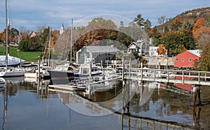 New England Harbor in Autumn