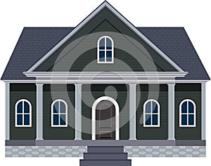 Single Family Home Vector Illustration