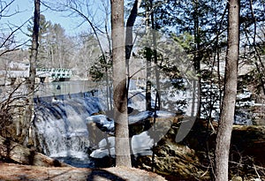 Gambo Falls and Dam, Windham, Maine, March 19, 2021 photo