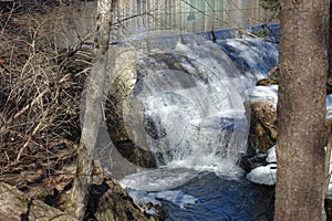 Gambo Falls and Dam, Closeup, Windham, Maine, March 19, 2021 photo