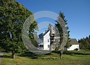 New England white house with porch