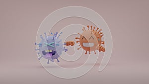 New evolve delta variant coronavirus beats the original one 3D render illustration