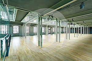 New factory hall with pillars