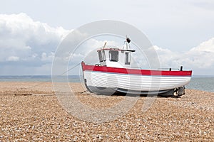 New fishing boat seen ashore photo