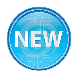 New floral blue round button