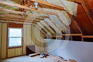 New frame for ceiling roof in construction Ready for completion