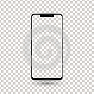 New frameless phone front black vector drawing eps10 format isolated on white background - vector