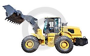 New front loader truck isolated white
