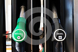 New fuel labeling at petrol station pumps with new EU labels