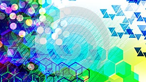Hexagonal and tringle future technology concept abstract background