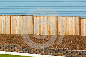 New Garden Wood Fence by House Exterior