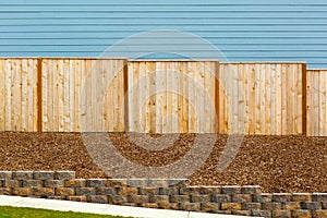 New Garden Wood Fence by House Exterior photo