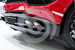 New generation of sportive mufflers. Rectangular Car Exhaust Tail