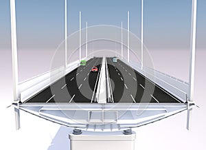 New Genoa bridge project, bridge reconstruction from Renzo Piano`s project. Morandi bridge. Italy photo