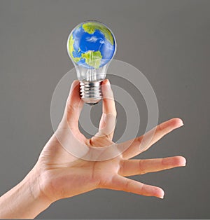 New global idea concept on bulb light lamp.