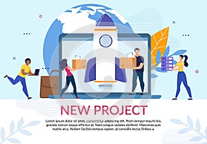 New Global Online Project Creation Flat Poster