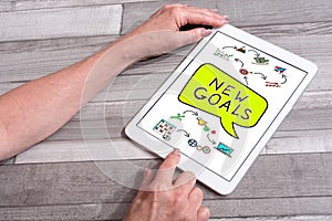 New goals concept on a tablet