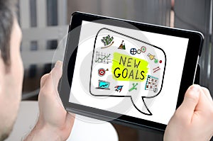 New goals concept on a tablet