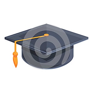 New graduation hat icon, cartoon style