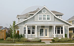 House Home New Gray Exterior Front Elevation Roof Details