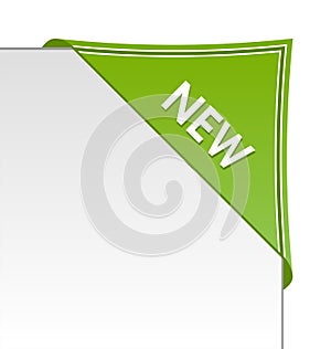 New green corner business ribbon