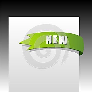 New green corner business ribbon