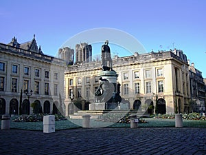 New green Place Royale and Statue of Louis XV