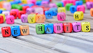 New Habits words on table