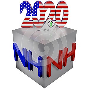 New Hampshire Ballot Box Election 2020 3D Illustration