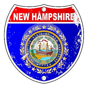 New Hampshire Flag Icons As Interstate Sign