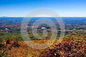 New Hampshire landscape and fall colors on the slope of mount Monadnock