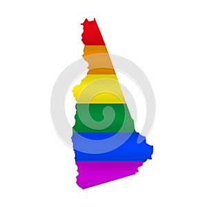 New Hampshire LGBT flag map. Vector illustration