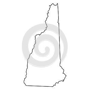 New Hampshire NH State Border USA Map Outline